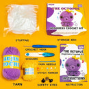 HEJIN Crochet Kit for Beginners, Beginner Crochet Kit for Adults Kids, Octopus Crochet Animal Kit Include Videos Tutorials, Yarn, Eyes, Stuffing, Crochet Hook- Boys and Girls Birthdays Gift by TinyTreasures Baby Boutique