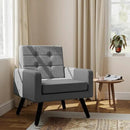 Kromax Mid-Century Modern Accent Chair for Living Room, 496 Lb. Weight Capacity, Dual Armrests, Comfy Extra Large Seat, Timeless Style Perfect for Reading & Relaxing, Light Grey by CozyNest Decor