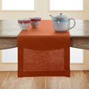 Solino Home Linen Cinnamon Hemstitch Table Runner 48 Inches - 100% Pure Linen Small Table Runner 14 x 48 Inch Ideal for Dresser and Coffee Tables - Classic Hemstitch - Fall, Halloween, Thanksgiving by CozyNest Decor