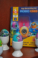 METMA 1999 Egg Decorating Kit ROBO - Complete Decorative Eggs Set with Liquid Dyes, Stickers, Egg Spinner, and More - Fun Easter Egg Dye Kit Arts and Crafts for Kids(ROBO Eggs) by TinyTreasures Baby Boutique