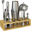 Highball & Chaser 13-Piece Boston Cocktail Shaker Set Stainless Steel Mixology Bartender Kit With Stand For Home Bar Cocktail Set | Laser Engraved Cocktail Tools | Plus E-Book with 30 Cocktail Recipes by CozyNest Decor