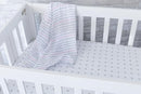 Ely's & Co. Kid's Waterproof Pack n Play Portable Mini Crib Sheet with Mattress Pad Cover Protection, White and Grey Chevron and Polka Dots (2 Pack) by TinyTreasures Baby Boutique