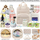 Diaper Bag Backpack Tote for Women Large Capacity, Baby Bag with Insulated Pockets Multifunctional Diaper Bags For Baby Girl Boy Waterproof Baby Bags For Boys Girls Maternity Bag Beige by TinyTreasures Baby Boutique