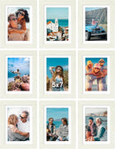 Vittanly 5x7 Picture Frames Set of 9, Shatter Resistant Plexiglass, Display 4x6 Pictures with Mat or 5x7 without Mat, Photo Frames for Wall or Tabletop, Engineered Wood, Whitemist by CozyNest Decor