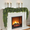 9 ft Christmas Garland, Cedar Garland, Real Touch Cypress Garlands, Green Artificial Greenery Garland for Mantel Indoor Outdoor Christmas Decorations by CozyNest Decor