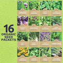 Organic Herb Seeds Variety Pack - 16 Individual Packs - 2025 Season - Basil, Cilantro, Dill, Thyme, Parsley and More! for Indoor & Outdoor Planting (Non-GMO, Certified Organic) by GreenHaven Gardens