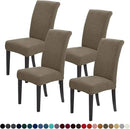 Joccun Chair Covers for Dining Room Set of 4,Dining Chair Slipcovers Stretch Dining Room Chair Covers Seat Protector,Washable Parsons Chair Cover for Home,Hotel,Banquet(Fossil,4 Pack) by CozyNest Decor