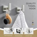 Angle Simple Bathroom Towel Hook 2 Pack, SUS304 Stainless Steel Bath Robe Holder, Modern Coat Hook Wall Mounted, Brushed Nickel by CozyNest Decor