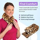 SunnyBay Microwave Heating Pad, Microwavable Heated Neck and Shoulder Wrap, Soothing Weighted Moist Heat or Ice Pack with Flaxseed and Lavender, FSA HSA Approved, 26x5 Inches, 2.5 lbs, Leopard by CozyNest Decor