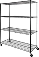 Seville Classics UltraDurable Heavy Duty NSF Solid Steel Wire Rack Storage Unit, Organizer for Garage, Warehouse, Office, Restaurant, Classroom, Kitchen, Black, 4-Tier Shelving, 60" W x 24" D by CozyNest Decor