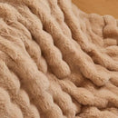 Lotus Karen Faux Fur Throw Blanket Khaki - Big Bubble Rabbit Fluff Blanket for Couch, Small Fluffy Fuzzy Cozy Blanket, Thick Furry Plush Shaggy Blankets, 50x60 Inches by CozyNest Decor
