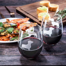 Daschund Stemless Wine Glasses Set Of 2 By Dog Lover Glass Gifts For Mom Dad Sisters by The Wine Savant