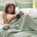 PHF Ultra Soft Waffle Weave Blanket Queen Size 90"x 90"- Washed Lightweight Breathable Cozy Woven Blanket for Bed - Aesthetic Decor for Couch Bedding Sofa Home Car - Sage Green/Mint Green by CozyNest Decor