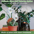 Large Plant Watering Globes, 3PCS Iridescent Rainbow Gradient Color Clear Glass Bulbs Self Watering Spikes Planter Insert, Automatic Plant Waterer Bulbs Devices for All Plants, 9" L * 2.75" D