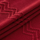 MIULEE Burgundy Red Knitted Throw Blanket for Couch Boho Textured Cozy Woven Blanket with Tassels for Sofa Chair Bed Living Room Acrylic Wave Pattern 60"x80" by CozyNest Decor