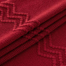 MIULEE Burgundy Red Knitted Throw Blanket for Couch Boho Textured Cozy Woven Blanket with Tassels for Sofa Chair Bed Living Room Acrylic Wave Pattern 50"x60" by CozyNest Decor