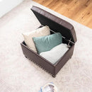 Joveco Leather Storage Ottoman Bench Rectangle 24 Inch Foot Rest Ottomans Stool for Living Room Bedroom(Brown) by CozyNest Decor