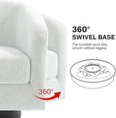 Swivel Barrel Accent Chair, Modern Round Chenille Fabric Arm Chair for Living Room, Bedroom, Comfy Club Reading Chairs for Adults（Chenille Fabric, Beige, Set of 4