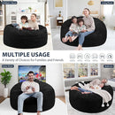 3FT Bean Bag Chair, Comfy Bean Bag Chairs with Memory Foam Filled, Fluffy Beanbag Sofa with Dutch Velvet Cover, Round BeanBag Chairs for Living Room, Playroom - Black by TinyTreasures Baby Boutique