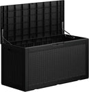 100 Gallon Double-Wall Resin Deck Box - Lockable Waterproof Outdoor Storage Box, 1000lbs Capacity & Doubles as Seating for Patio Furniture - Garden Tools, Pool Accessories (Black) by CozyNest Decor