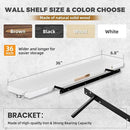 36"x6.8"x1.2" Solid Wood Floating Shelves 2-Pack - Rustic White Finish with Hidden Brackets, Perfect for Storage and Décor in Living Room, Kitchen, Bedroom by CozyNest Decor