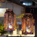 Solar Lanterns Outdoor Hanging Metal Bronze Moon Fairy Lantern, 1 Pack Waterproof Flickering Flameless Candle Mission Lights for Table,Pathway,Garden Gifts for Women, Mothers' Day Gift by GreenHaven Gardens