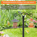 Double Shepherds Hook for Outdoor with 5 Prong Base 110 Inch Heavy Duty Two Sided Bird Feeder Pole for Hanging Lantern,Hummingbird Feeder,Lightweight Plant,Shepherds Hook for Bird Feeders for Outside by GreenHaven Gardens