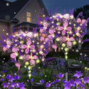Solar Garden Lights Outdoor, 2 Pack Purple Lavender Solar Butterfly Lights Gardening Gifts for Women, Purple Solar Artificial Flower with Butterfly Purple Garden Decor for Lawn Patio-Warm White by GreenHaven Gardens
