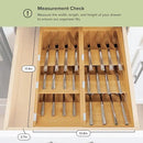 Premium Cutlery, Flatware, and Silverware Drawer Organizer – Slanted 3-Compartment Design with Labeled Slots, Non-Slip Feet, 100% Sustainable Bamboo, 2 Pack by CozyNest Decor