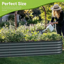 8x2x1.5ft Raised Garden Bed-Oval Outdoor Galvanized Planter Box for Vegetables, Fruits,Herbs, Flowers,Metal Raised Garden Bed kit-Black Grey by GreenHaven Gardens