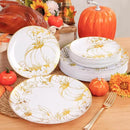 FLOWERCAT 60PCS Thanksgiving Plates & Gold Pumpkin Plates - Including 30PCS 10.25inch Thanksgiving Dinner Plates and 30PCS 7.5inch Thanksgiving Dessert Plates for Giving Thanks Theme Party by CozyNest Decor