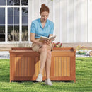 Tangkula 58 Gallon Wood Deck Box, 3-in-1 Patio Storage Bench Stool w/Flip Top for Cushions, Pool Supplies, Gardening Tools, Outdoor Container Chest for Garden, Backyard, Poolside by CozyNest Decor