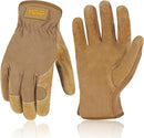 HANDLANDY Leather Work Gloves for Men & Women, Reinforced Durable Garden Gloves, Cowhide Working Glove for Gardening by GreenHaven Gardens