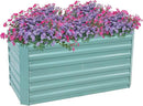 Sunnydaze Galvanized Raised Garden Bed - Metal Raised Bed for Gardening - Outdoor Planter Box for Flowers, Plants, and Vegetables - Green - 47" W x 23" D x 24" H Rectangle by GreenHaven Gardens