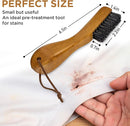TAKAVU Stain Brush, Laundry Brush for Stain Removal, Natural Black Boar Bristle Cleaning Brush with Ergonomic Handle, Suitable for Delicate Fabrics Without Damage, Perfect Laundry, Shoes, Boots, Home by CozyNest Decor