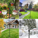 XDW-GIFTS Double Shepherds Hooks for Outdoor, 2-Pack Heavy Duty Garden Pole for Hanging Bird Feeder, Plant Baskets, Solar Light Lanterns, Garden Plant Hanger Stands with 5 Base Prongs by GreenHaven Gardens