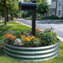 KING BIRD Raised Garden Bed Galvanized Round Planter Box Outdoor for Gardening, Plants, Vegetables, Flowers, Silver, 47x47x12 in by GreenHaven Gardens