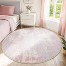 Washable Area Rugs 6ft Non-Slip Modern Abstract Soft for Living Room Entryway Bedroom Nursery, Print Pattern, Grey Pink by TinyTreasures Baby Boutique