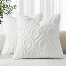 decorUhome Throw Pillow Covers 24x24 Inch Set of 2, Soft Plush Decorative Faux Fur Cream Beige Solid Couch Pillow Covers, Accent Farmhouse Neutral Square Euro Pillow Cases for Sofa Bed Living Room by CozyNest Decor