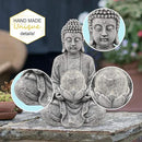 Nacome Meditating Buddha Statue with Solar Light,Zen Solar Garden Buddha with Cracked Glass Ball Sculpture-Indoor/Outdoor Decor for Balcony,Garden,Patio,Porch Yard Art Ornament,Gift by GreenHaven Gardens