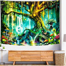 Delur Magical Forest Tapestry Fantasy Tree of Life Enchanted Fairy Tale Forest Tapestry Mystical Psychedelic Nature Landscape Wall Hanging Headboard for Bedroom Living Room Home Decor (51.2" x 59.1") by CozyNest Decor