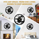 20inches/50cm Wall Clocks Palm Tree Battery Powered No Ticking Silent Round Black Modern Unique Metal Wall Clocks Suitable Living Room Kitchen Bedroom Fireplace Office Farmhouse。 by CozyNest Decor