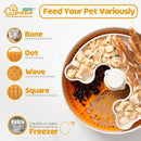 Slow Feeder Dog Bowl with Lick Mat and Puzzle Inserts - Non-Slip Base, Adjustable Speed Design, Dishwasher Safe for Puppies, Orange by CozyNest Decor
