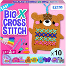 EZCRA Beginner Needlepoint Cross Stitch Kit for Kids Ages 5-8 – Easy Embroidery Starter Set with Jumbo Plastic Needles, Pre-Printed Patterns, Instructions – DIY Arts & Crafts Gift for Girls & Boys by TinyTreasures Baby Boutique