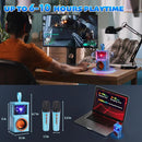 Karaoke Machine for Kids & Adults, Portable Bluetooth Mini Karaoke Speaker with 2 Wireless Microphone and Lights, Birthday Gifts for Girls & Boys, Toys for Girls, Family Home Party (Sky Blue) by TinyTreasures Baby Boutique