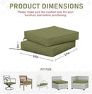Patio Chair Cushions 17 X 16 X 3 Inch Waterproof Outdoor Seat Cushions for Patio Furniture, Outdoor Sofa Couch Pads with Ties & Handle, Set of 2, Light Green by GreenHaven Gardens
