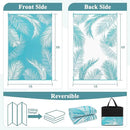 Pauwer Waterproof Outdoor Rug 5x8, Reversible Plastic Straw Patio Camping Rug, Indoor Outdoor RV Mat Carpet for Deck, Camper, Porch, Balcony, Backyard, Picnic, Leaf Teal by GreenHaven Gardens