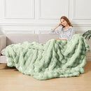 Sage Green Fluffy Comfy Blanket for Couch Living Room 50x60 Faux Fur Throw Blanket for Bed Soft Furry Cozy Best Housewarming Home Decor Gifts 860 GSM by CozyNest Decor