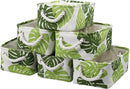 Storage Cubes, Storage Bins Baskets for Organizing 6 Pack for Organizing Toys, Clothes, Closet Baskets with Rope Handles for Nursery Home(White and Green,12"L×8"W×5"H) by TinyTreasures Baby Boutique