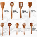 Zulay Kitchen 9-Piece Teak Wooden Utensils for Cooking - Smooth Finish Natural Teak Utensil Set - Non-Stick Wooden Spoons for Cooking - Kitchen Gift Set - Comfortable Grip Wooden Utensil Set by CozyNest Decor